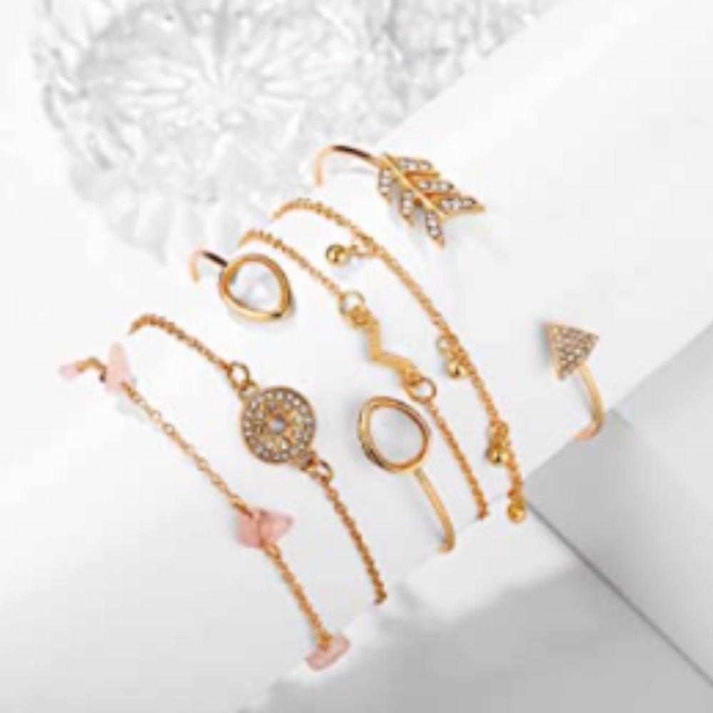 Goldtone Stacking Bracelets-6 Pack - Picture 2 of 5